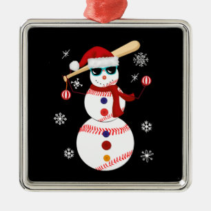 Weihnachts-Baseball-Snowman-Weihnachtsmannmütze Ornament Aus Metall