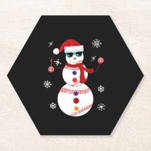 Weihnachts-Baseball-Snowman-Weihnachtsmannmütze Untersetzer