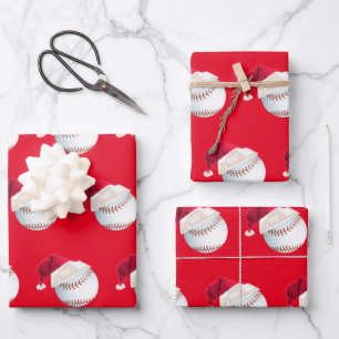 Weihnachts-Baseball-Sport Santa-Set Geschenkpapier Set