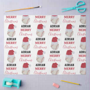Weihnachts-Baseball-Sportball-Individuelle Name Seidenpapier