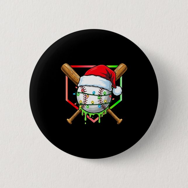 Weihnachts-Baseball-Tropf-Eiscreme-Tropf-Baseball  Button (Vorderseite)