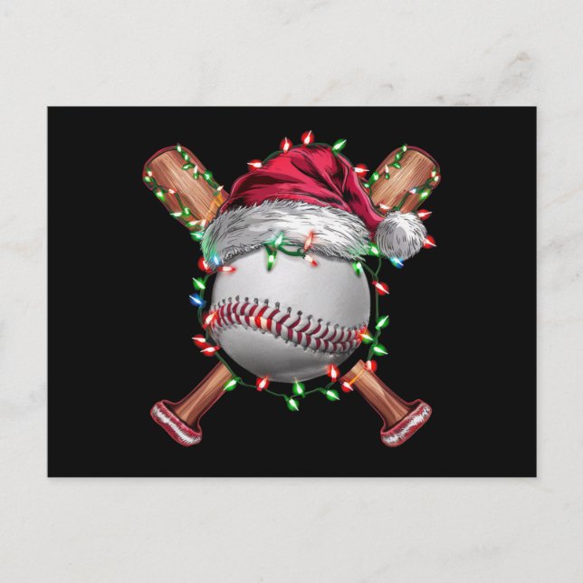 Weihnachts-Baseball Weihnachtsfeiertag Feiertagspostkarte (Vorderseite)