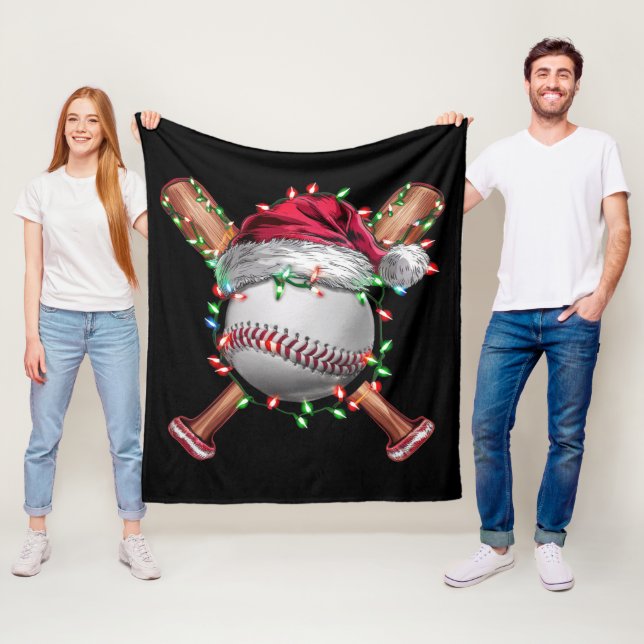 Weihnachts-Baseball Weihnachtsfeiertag Fleecedecke (Beispiel)