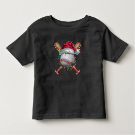 Weihnachts-Baseball Weihnachtsfeiertag Kleinkind T-shirt