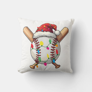 Weihnachts Baseball Weihnachtsmann Hut & Lichter S Kissen