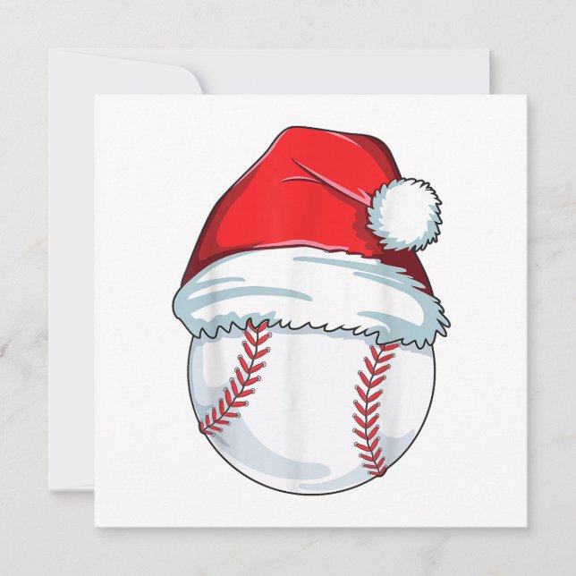 Weihnachts Baseball Weihnachtsmannmütze Ball Kinde Einladung (Vorderseite)
