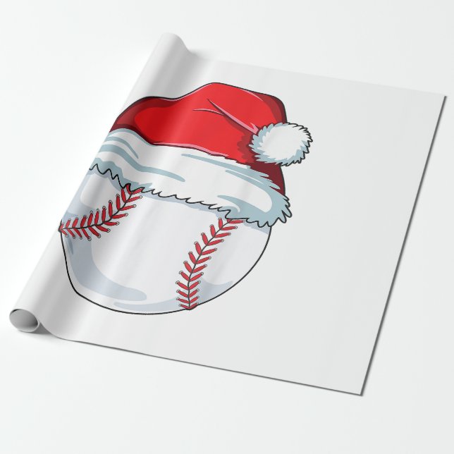 Weihnachts Baseball Weihnachtsmannmütze Ball Kinde Geschenkpapier (Ungerollt)