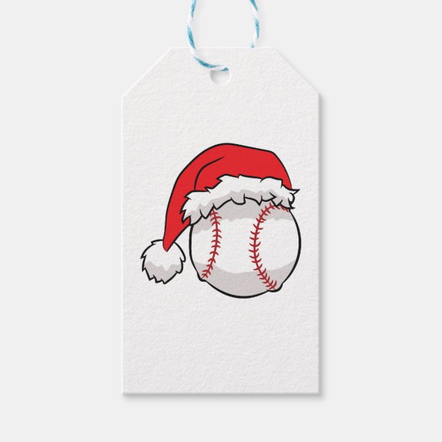 Weihnachts-Baseball-Weihnachtsmannmütze Baseball Geschenkanhänger (Vorderseite)