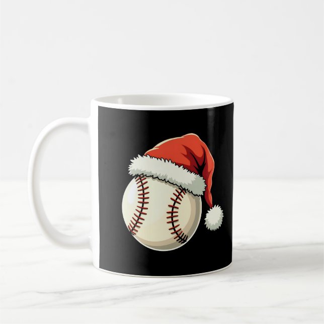 Weihnachts-Baseball-Weihnachtsmannmütze Funny Spor Kaffeetasse (Links)