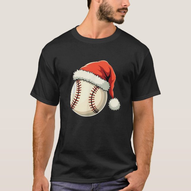 Weihnachts-Baseball-Weihnachtsmannmütze Funny Spor T-Shirt (Vorderseite)