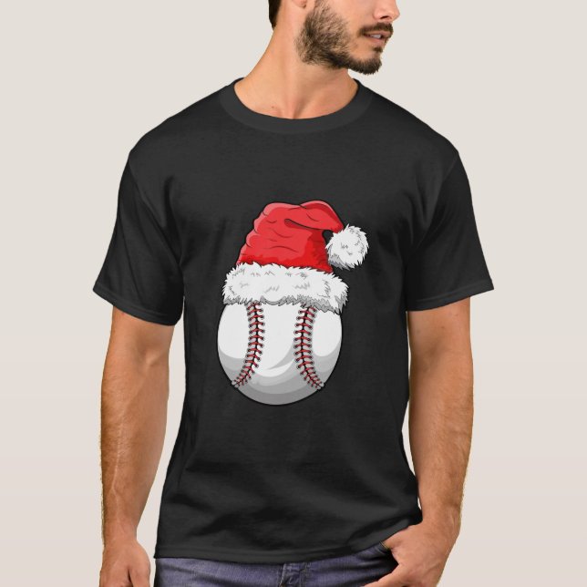 Weihnachts-Baseball-Weihnachtsmannmütze Funny Spor T-Shirt (Vorderseite)