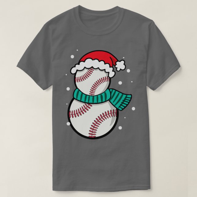 Weihnachts-Baseball-Weihnachtsmannmütze T-Shirt (Design vorne)
