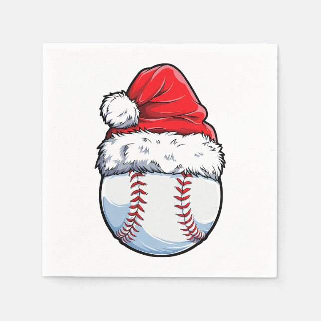 Weihnachts-Baseball-Weihnachtsmannmütze Xmas Boys  Serviette (Vorderseite)