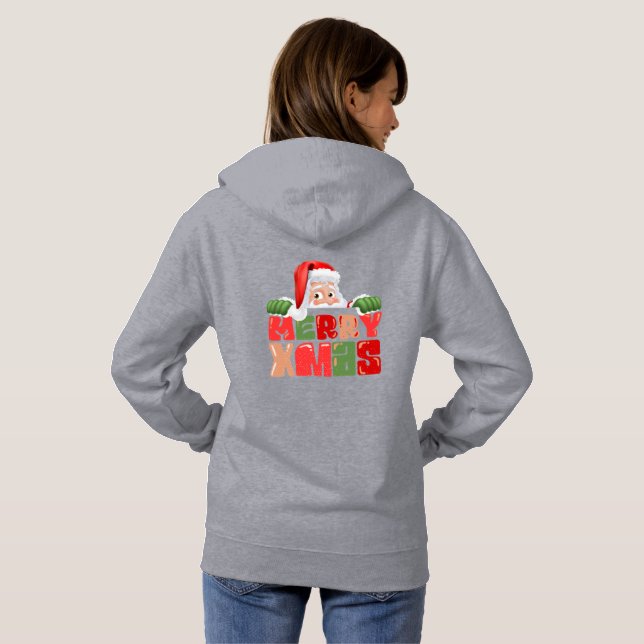 Weihnachts Basic Hooded Sweatshirt in Grau (Schwarz voll)
