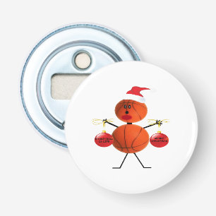 Weihnachts-Basketball-Cartoon Flaschenöffner