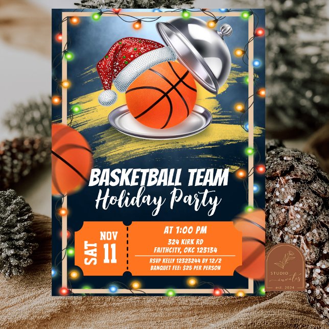 Weihnachts-Basketball-Feier Einladung (Von Creator hochgeladen)