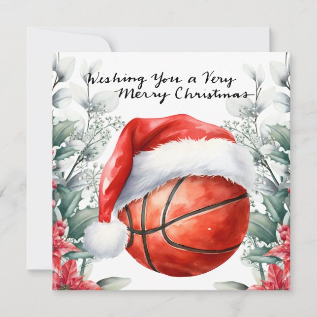 Weihnachts-Basketball Feiertagskarte (Vorderseite)