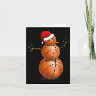 Weihnachts-Basketball-Shirt - Basketball Snowman Karte