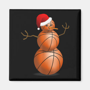 Weihnachts-Basketball-Shirt - Basketball Snowman Magnet