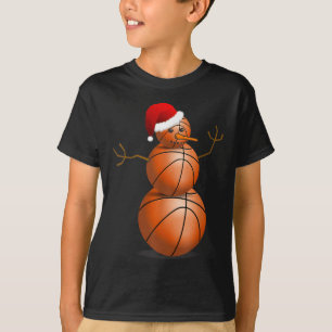 Weihnachts-Basketball-Shirt - Basketball Snowman T-Shirt