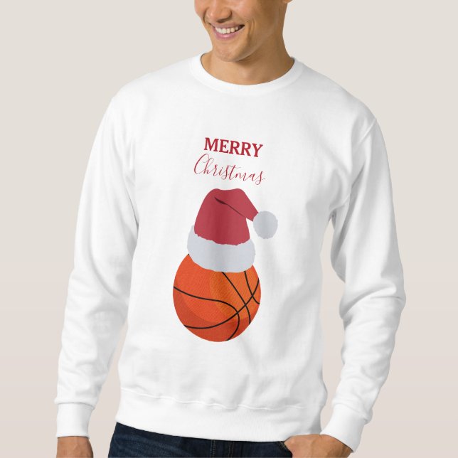 Weihnachts-Basketball-Sportball-Party Sweatshirt (Vorderseite)