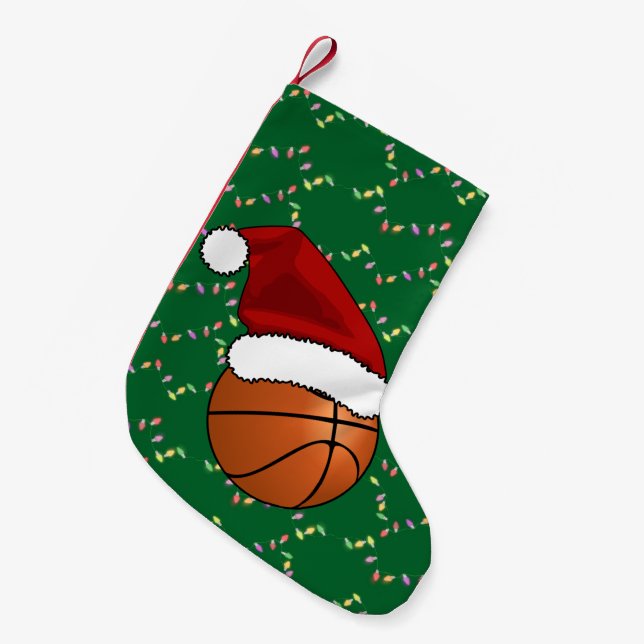 Weihnachts-Basketball und Hoop Kleiner Weihnachtsstrumpf (Vorderansicht (hängend))