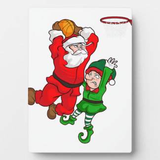 Weihnachts Basketball Weihnachtsmann Slam Dunk Elf Fotoplatte