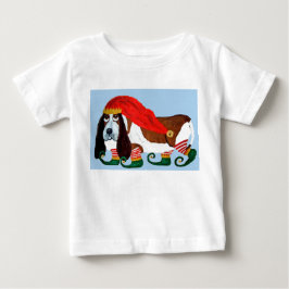 Weihnachts-Basset-Hound-Elf Baby T-shirt