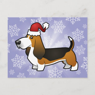 Weihnachts-Basset-Hound Feiertagspostkarte