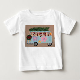 Weihnachts-Basset-Hounds im Hippie-Van Baby T-shirt