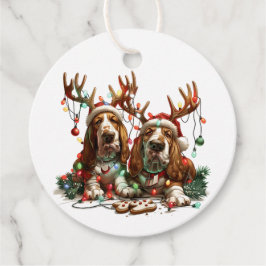 Weihnachts-Basset-Hunde Geschenkanhänger