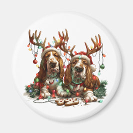Weihnachts-Basset-Hunde Magnet