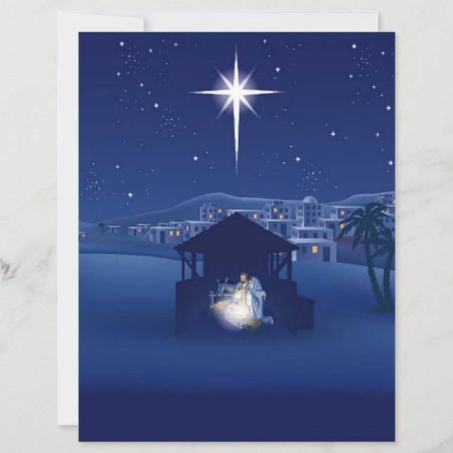 Weihnachts-Bastelpapier zur Kippenszene (Vorderseite)