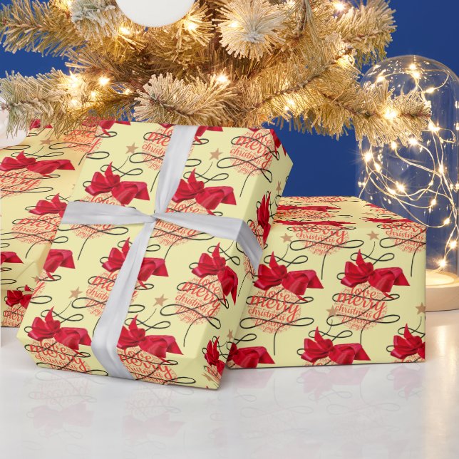 Weihnachts-Bauble auf Weihnachten Geschenkpapier (Feiertage)