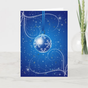 Weihnachts-Baule mit Sternen und Schnee Feiertagskarte