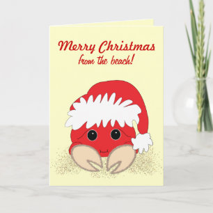 Weihnachts Beach Crab Anpassbare Weihnachtskarte Feiertagskarte