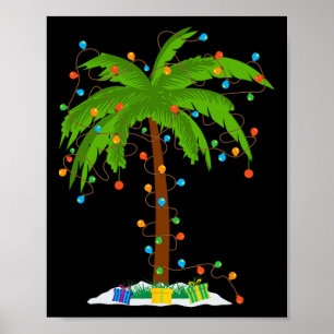 Weihnachts Beach Palme Tree mit Weihnachtsbeleucht Poster