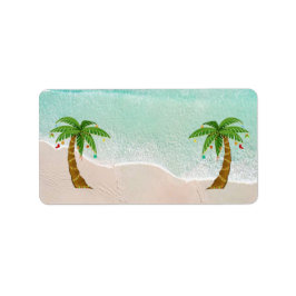 Weihnachts-Beach-Szene-Adressetiketten Adressaufkleber