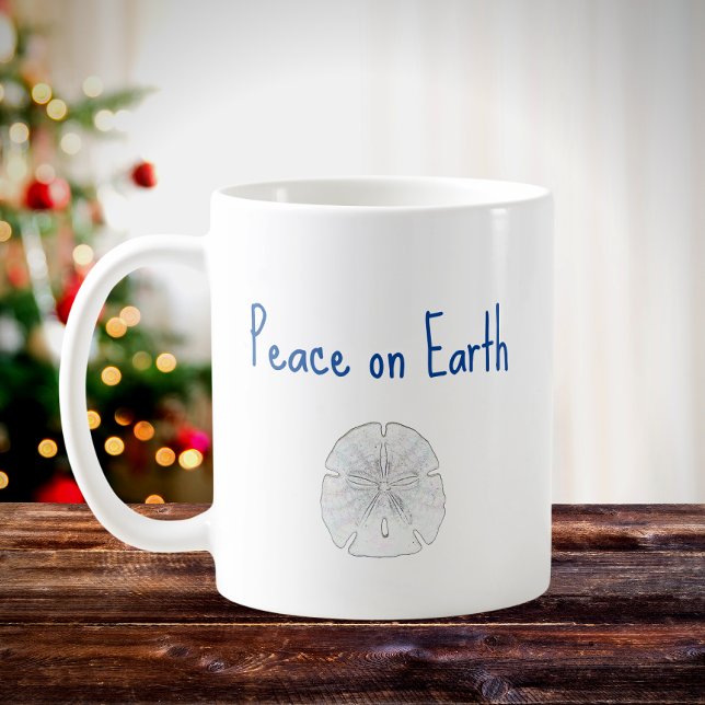 Weihnachts Beach Weltfrieden Sand Dollar Kaffeetasse (Von Creator hochgeladen)
