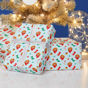 Weihnachts-Beagle Haustier Hund Strümpfe Bells Hol Geschenkpapier