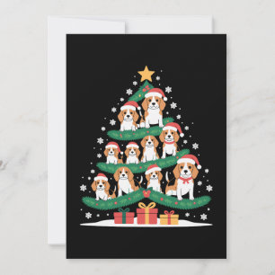 Weihnachts-Beagle-Hund-Baum-Weihnachtsmannmütze Xm Einladung