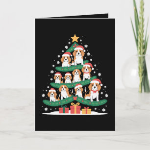 Weihnachts-Beagle-Hund-Baum-Weihnachtsmannmütze Xm Karte