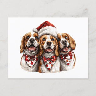 Weihnachts-Beagle-Hunde Postkarte