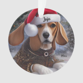 Weihnachts-Beagle, Santa Dog-Ornament Ornament