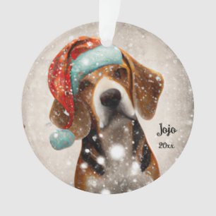 Weihnachts-Beagle, Santa Dog-Ornament Ornament