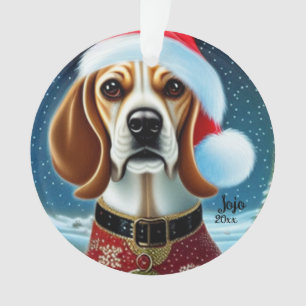 Weihnachts-Beagle, Santa Dog-Ornament Ornament