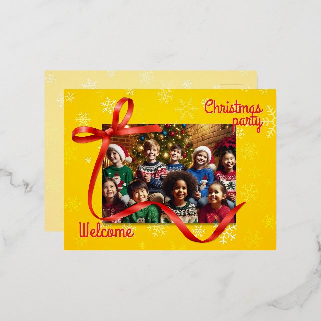 Weihnachts-Begrüßung Folien Feiertagspostkarte (Vorderseite/Rückseite)