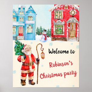 Weihnachts-Begrüßungs-Party-Zeichen Weihnachtspost Poster