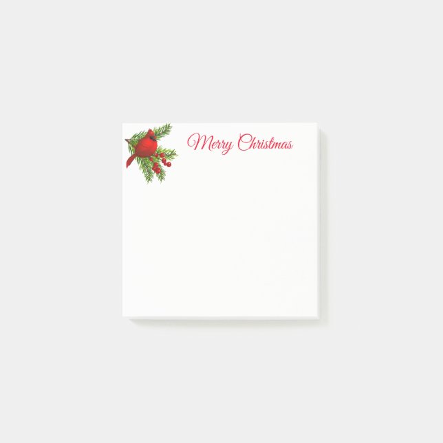 Weihnachts-Beitrag Notizen Notepad-Red-Kardinal (Vorderseite)