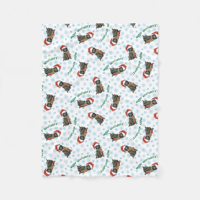 Weihnachts Belgisches Sheepdog Fleece Blanket (Vorderseite)